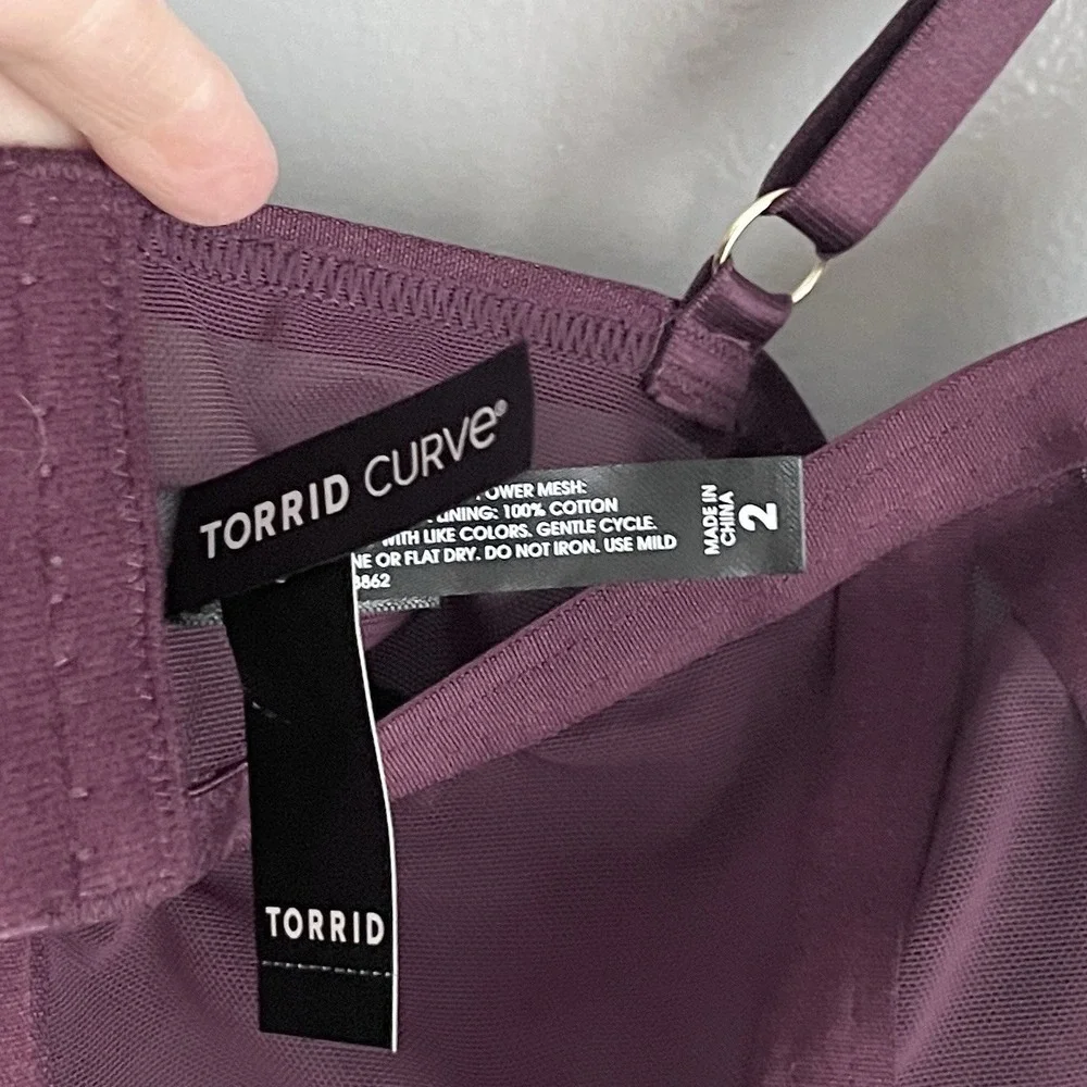 Torrid Satin And Lace Bodysuit Mesh Underwire Cups‎ Size 2X NWT
